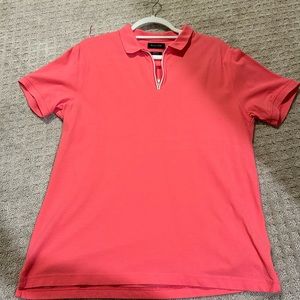 Massimon Dutti pink polo casual fit quarter zip up, 100% cotton worn once XL